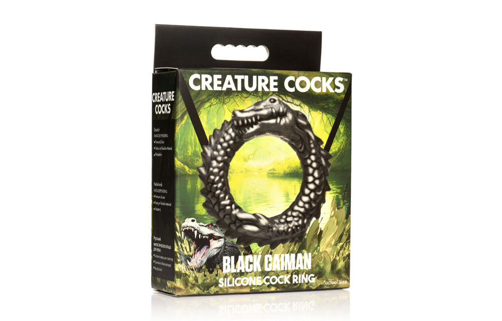 Black Caiman Penis Ring 7.6 cm – Silicone, Tough & Playful