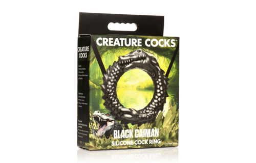 Black Caiman Penis Ring 7.6 cm – Silicone, Tough & Playful