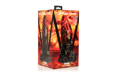 Vulcan Silicone Dildo 22.3 cm - Black/Red | Sensation & Fire