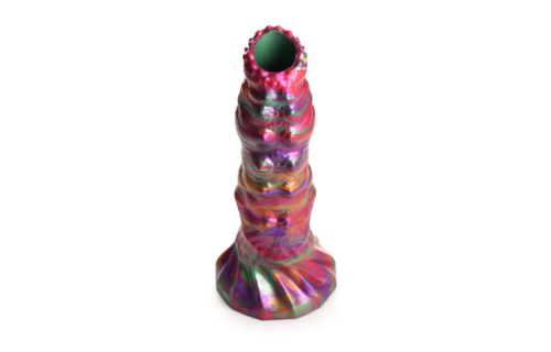 Larve Silikon-Dildo mit Eiern 22,9 cm – Mehrfarbig