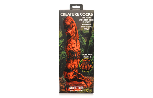 Sabretooth - Silikon Dildo - Orange/Schwarz