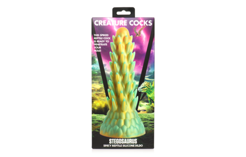 Stegosaurus - Spiky Reptile Silicone Dildo - Green