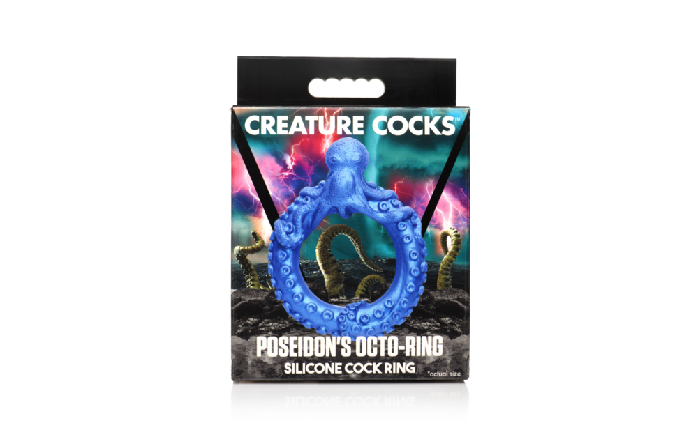 Octo-ring van Poseidon - Silicone penisring - Blauw
