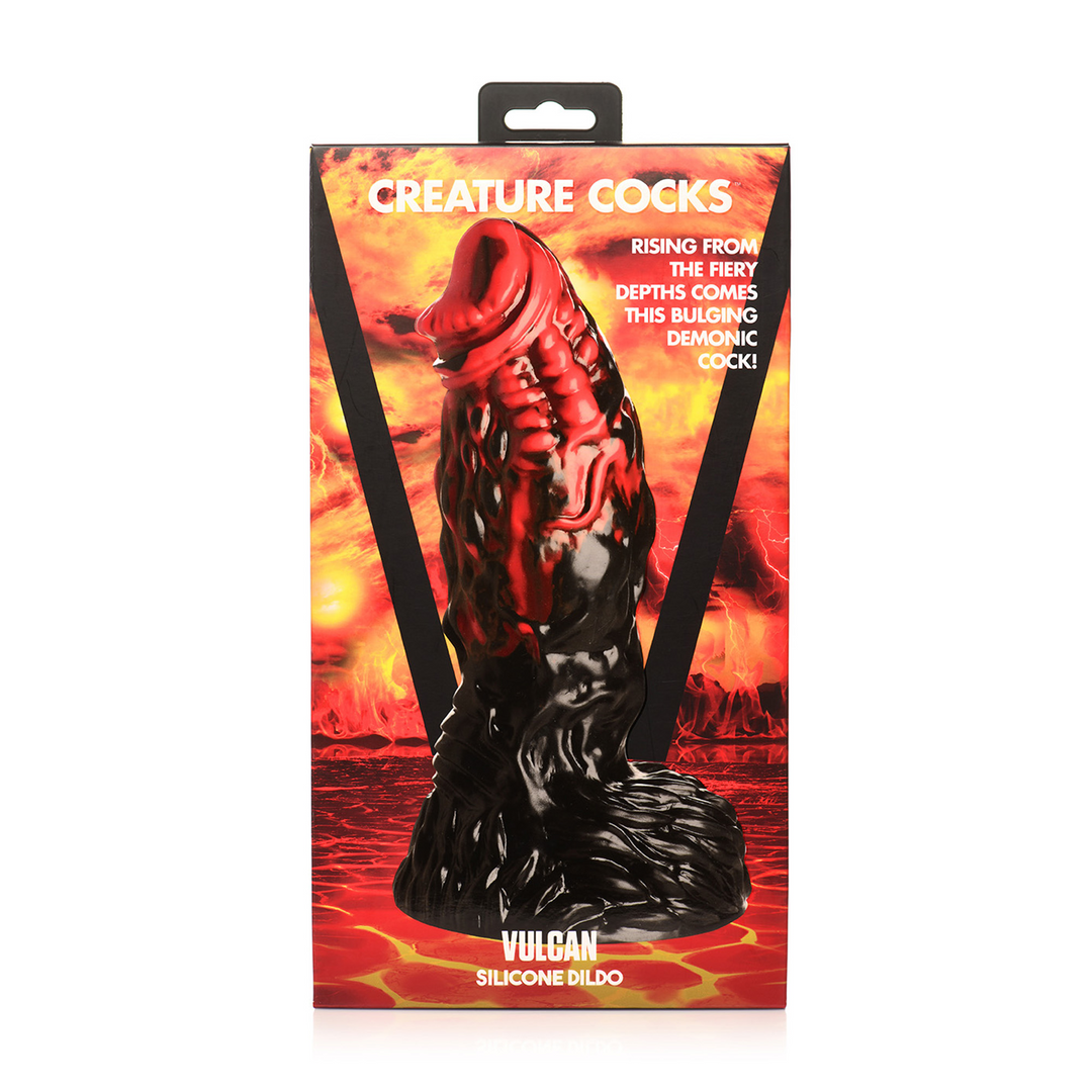 Vulcan Silicone Dildo 22.3 cm - Black/Red | Sensation & Fire