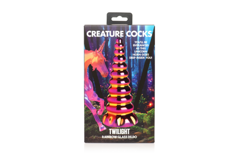 Twilight Rainbow Glass Dildo 16 cm | Mystical & Stylish