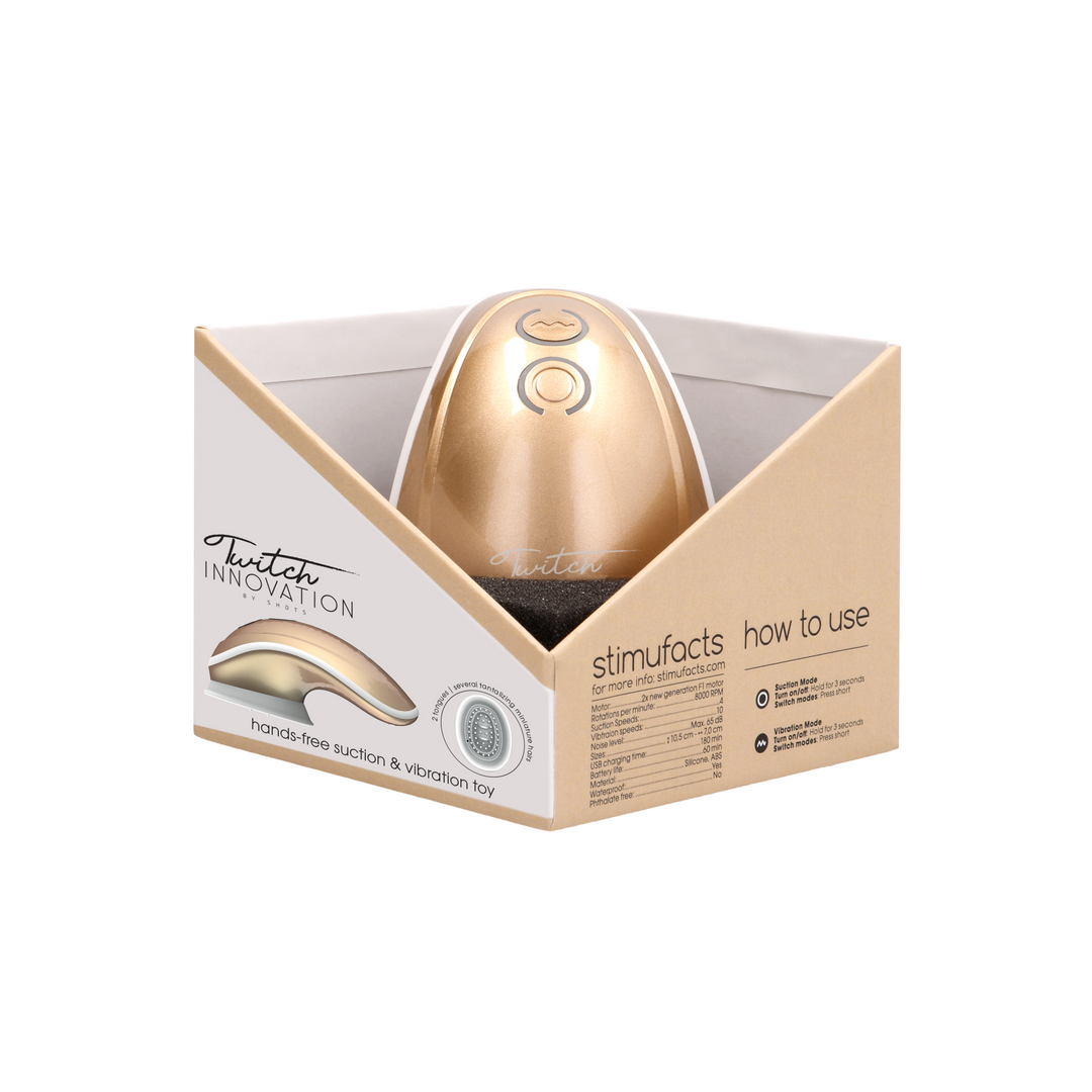 Twitch Hands-Free - Zuigende En Vibrerende Clitoris Stimulator Goud