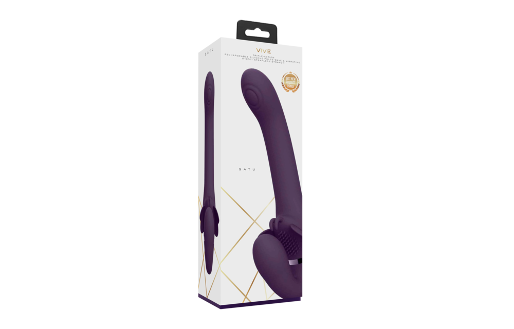 Satu Strapless Strap-on Lila – Pulswellen- und Vibrationsvergnügen