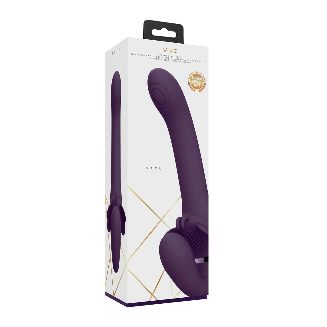 Satu Strapless Strap-on Lila – Pulswellen- und Vibrationsvergnügen