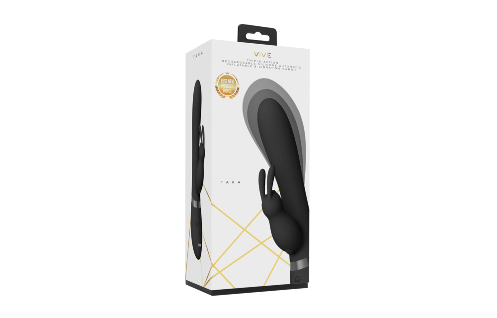 Taka Rabbit Vibrator Zwart – Opblaasbaar & Stijlvol Genot