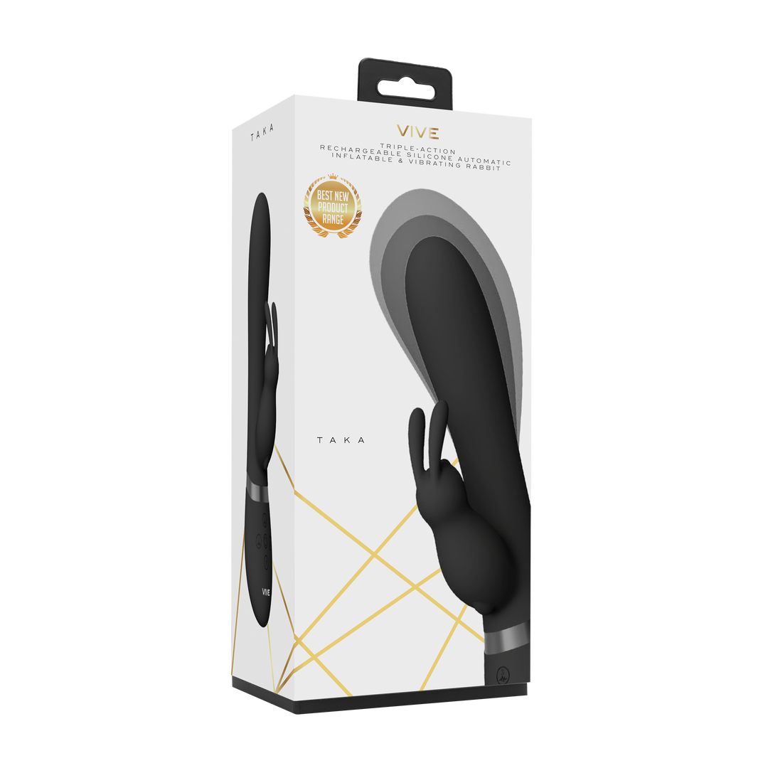Taka Rabbit Vibrator Black – Inflatable & Stylish Pleasure