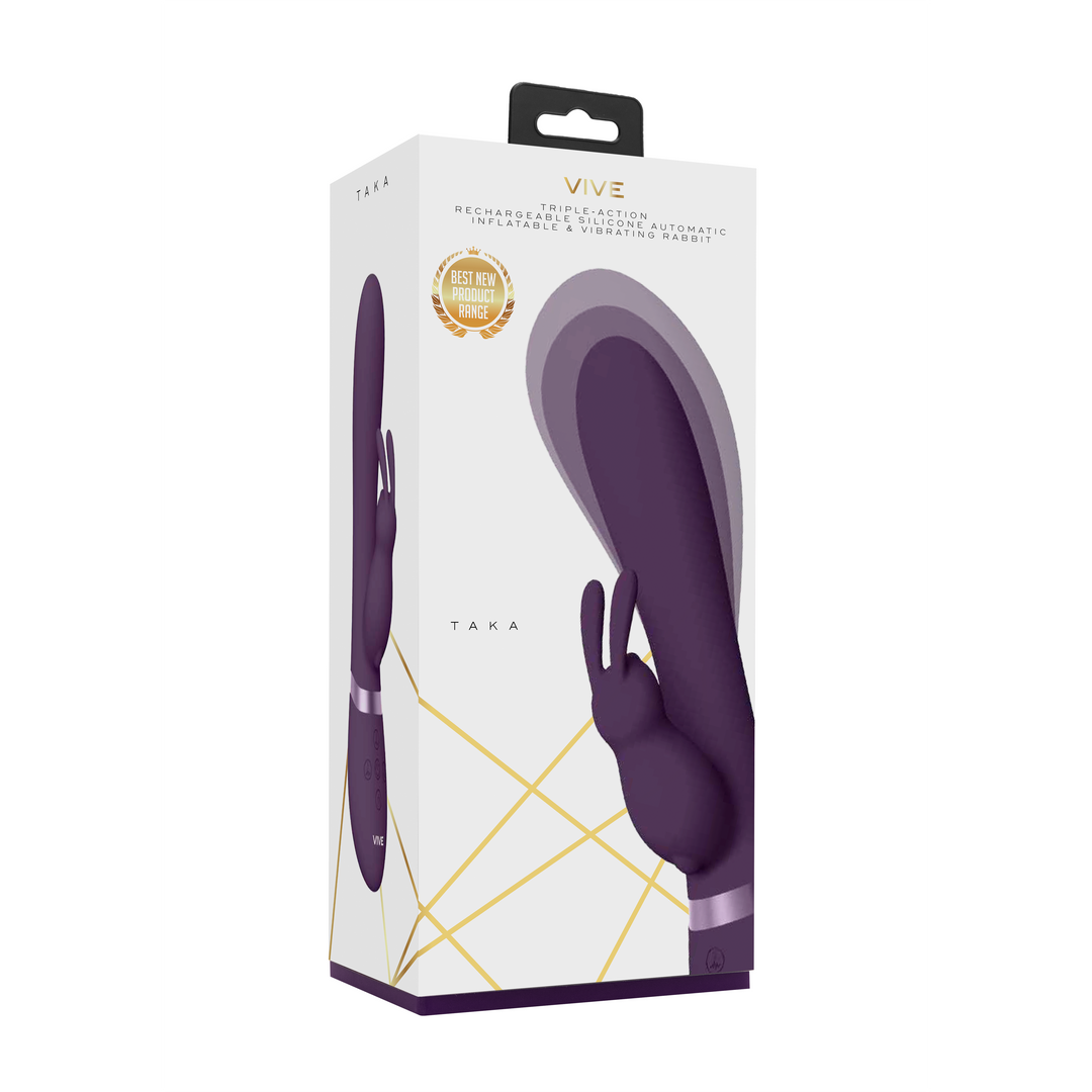 Taka Rabbit Vibrator Paars | Opblaasbaar & Vibrerend Genot