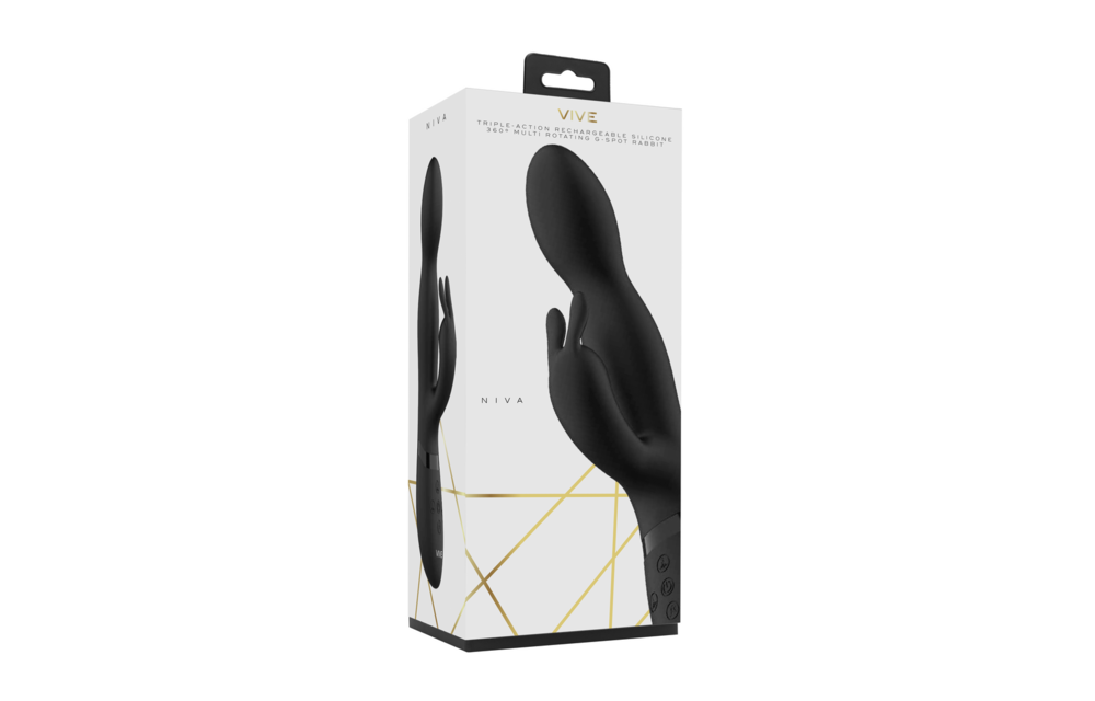 Niva Black Rotating Rabbit Vibrator – Ultimate Pleasure & Luxury
