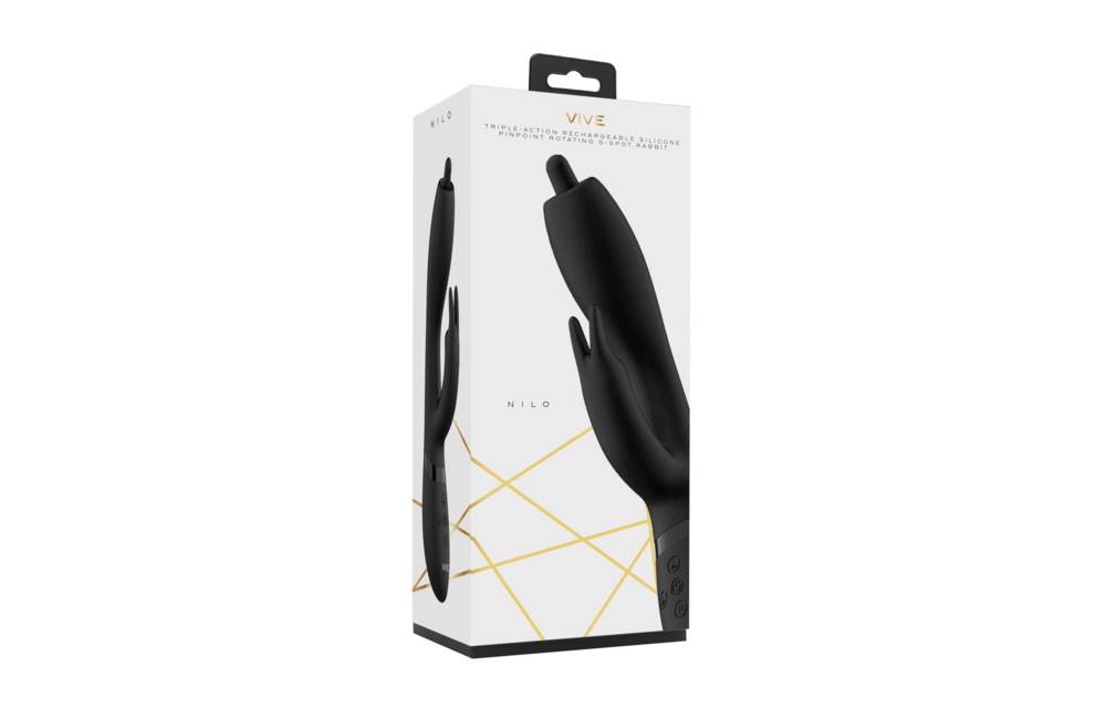 Nilo G-spot Rabbit Zwart – 360° Roterende Vibrator