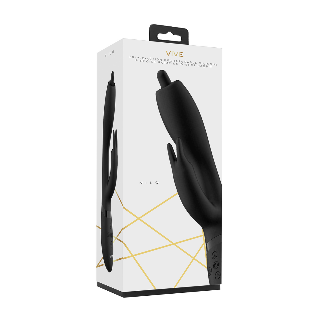 Nilo G-spot Rabbit Zwart – 360° Roterende Vibrator