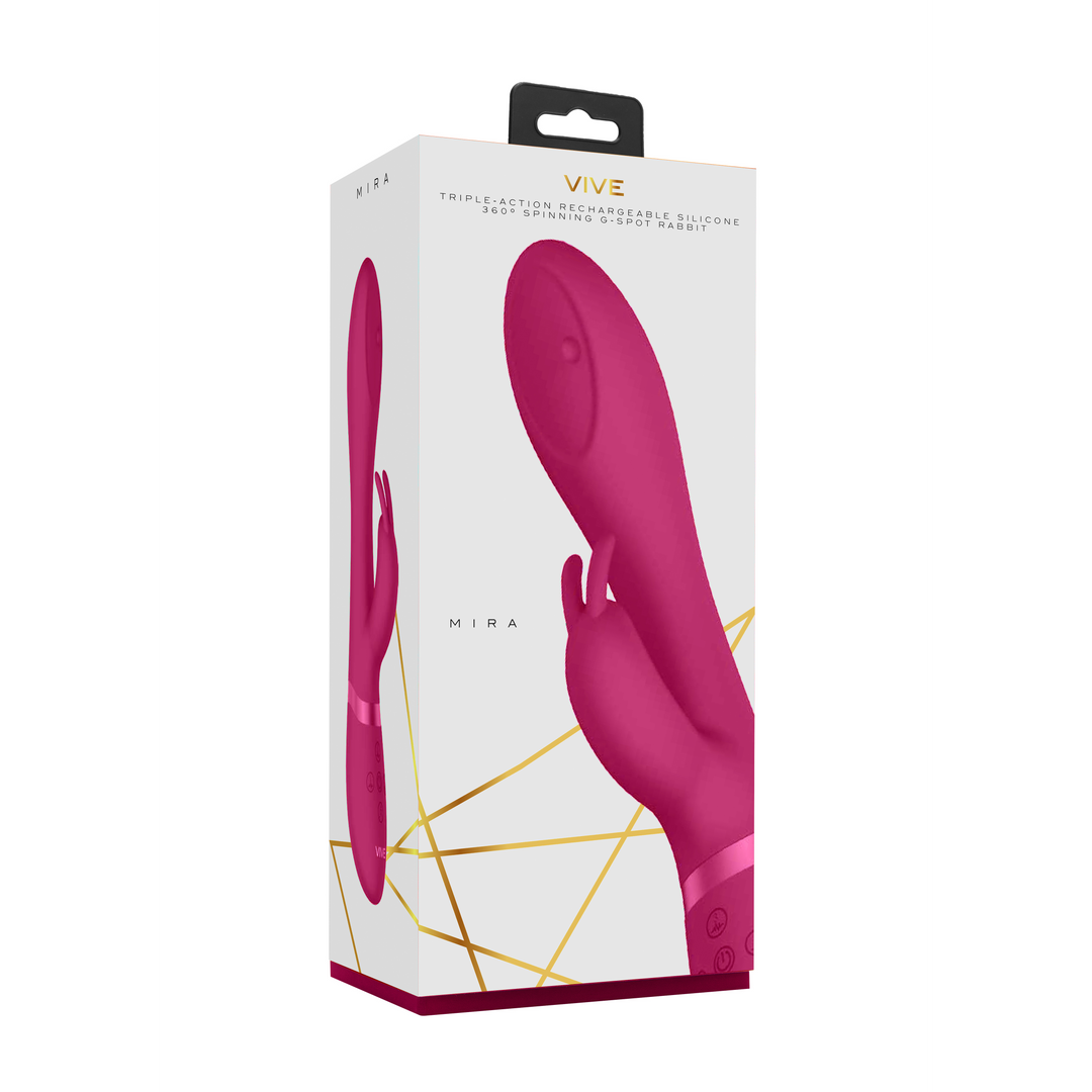Mira Spinning G-spot Rabbit Roze | Luxe 10-functie Vibrator