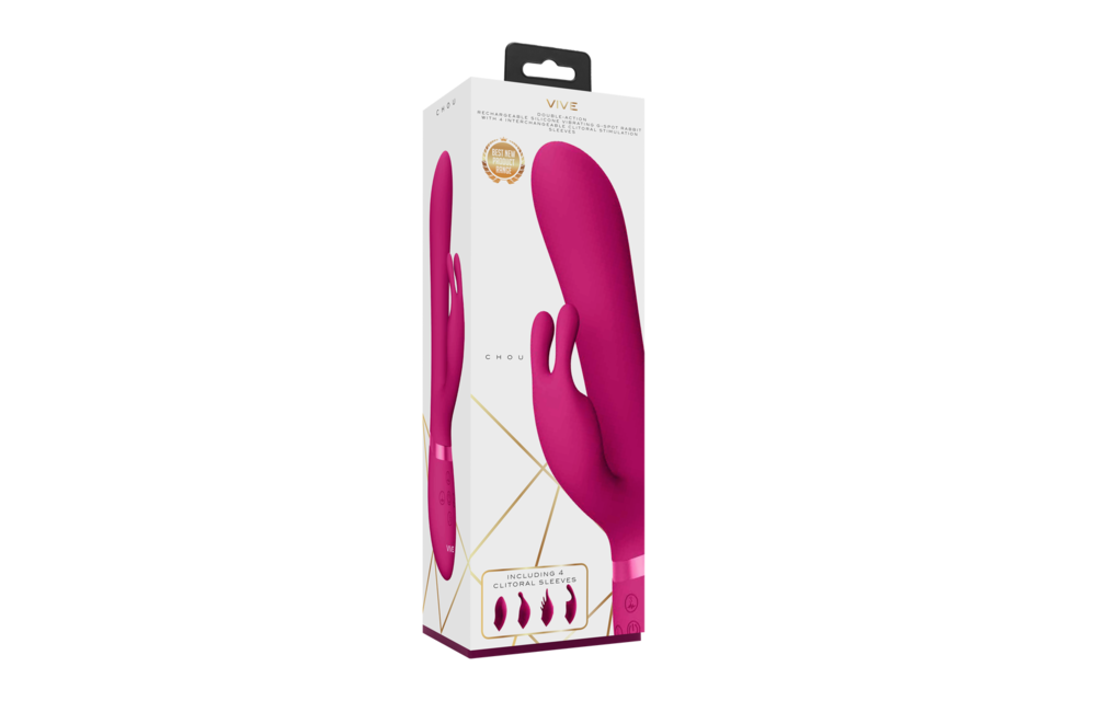 Vive Chou Luxe Vibrator Roze – 4 Verwisselbare Clitoris Sleeves