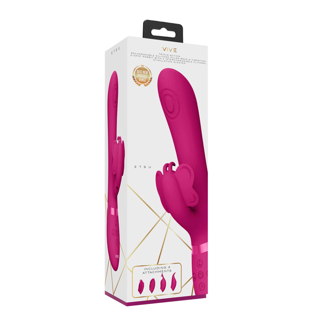 Etsu - Luxe Vibrator met verwisselbare clitoris sleeves – Roze