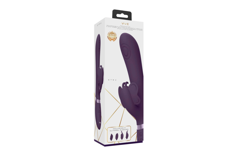Vive Etsu Luxe Vibrator Paars – 3 Motoren & 4 Clitoris Sleeves
