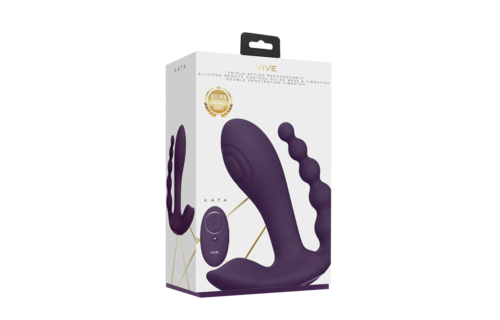 Kata - Pulse Wave  Vibrating Double Penetration Vibrator - Purple