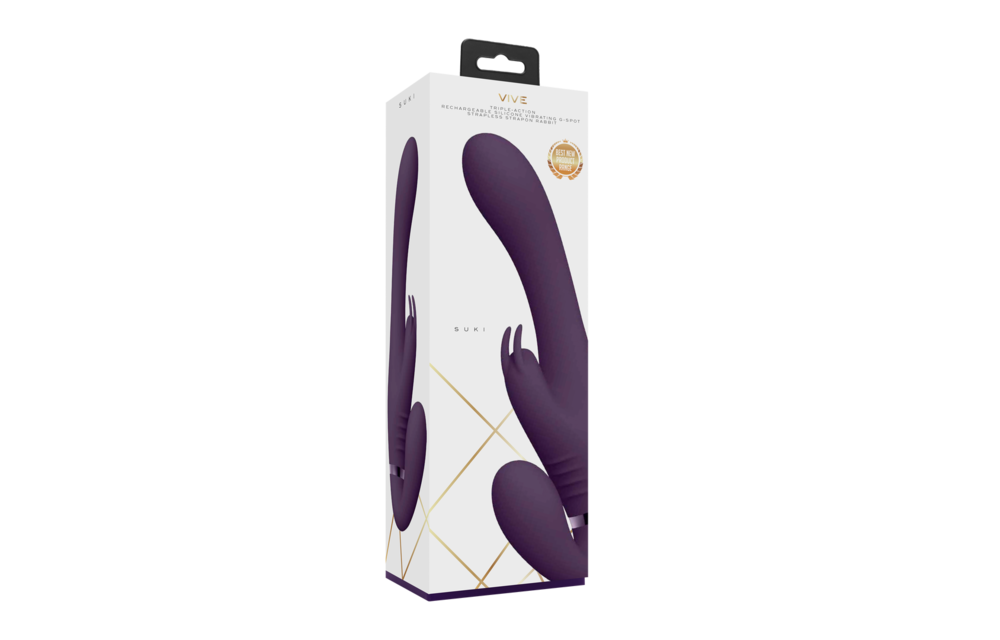 Suki - Vibrating Strapless Strap-on Rabbit - Paars