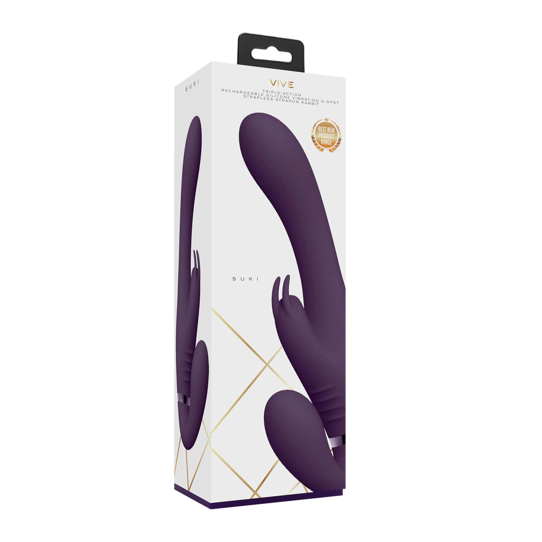 Suki Strapless Strap-on Lila – Leistungsstarker Luxus-Vibrator