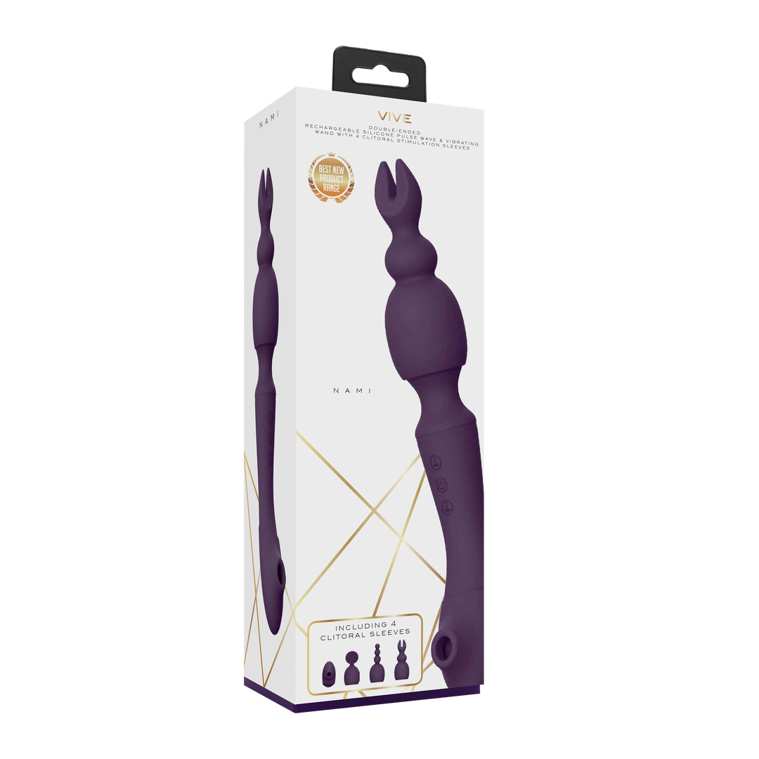 Nami Pulse Wave Vibrating Wand Paars – Ultiem Intiem Genot