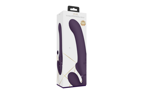 Vive AI Strapless Strapon Paars – Dual Vibratie & Luchtgolf