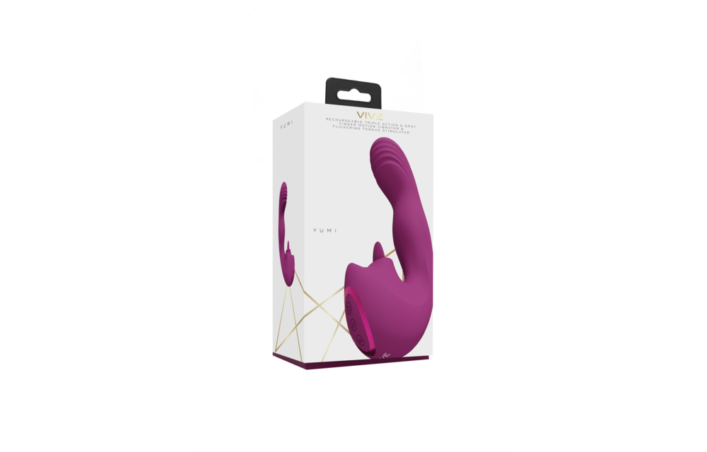 Yumi Triple Motor G-Punkt-Vibrator & Zungenstimulator Rosa
