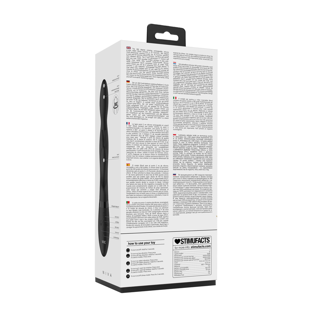 Niva - Rotating Rabbit Vibrator - Schwarz