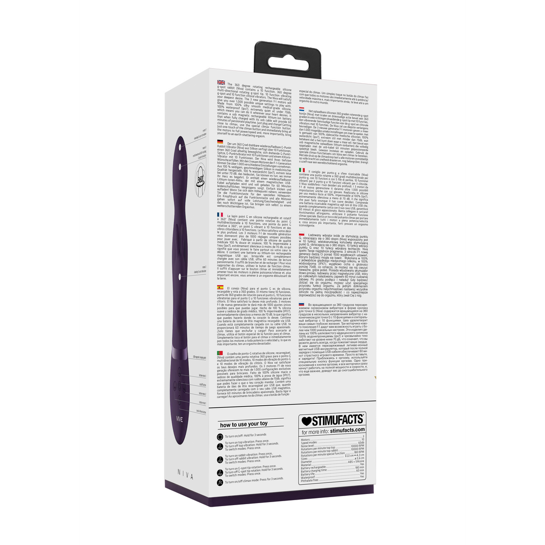 Niva Rotating Rabbit Vibrator Purple – 360° Rotating Pleasure