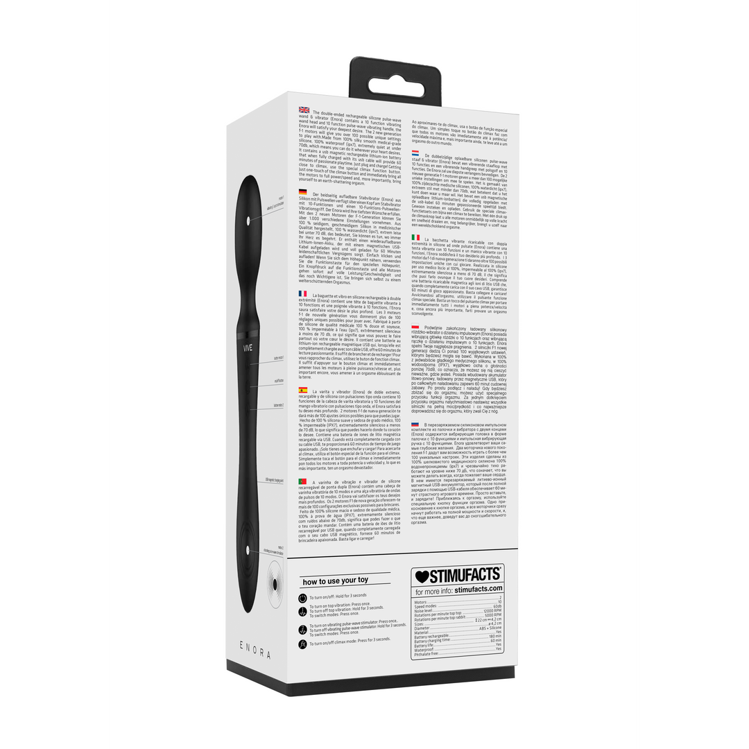 Enora Wand Vibrator Zwart | 100+ Functies & Waterdicht