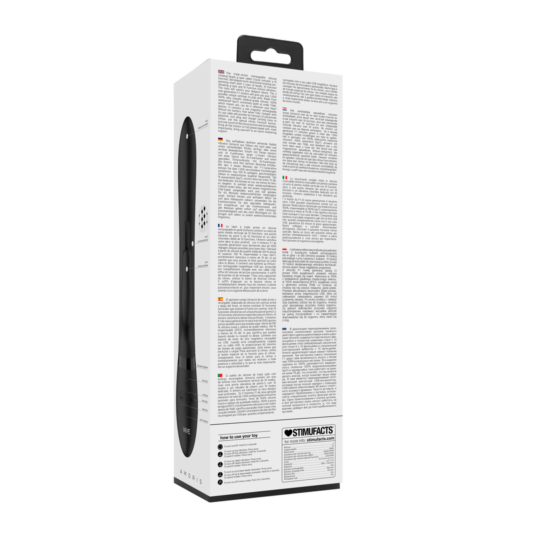 Amoris - Stimulating Beads Rabbit - Schwarz
