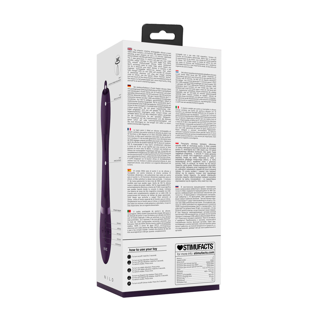 Nilo - Pinpoint Rotating G-spot Rabbit - Paars