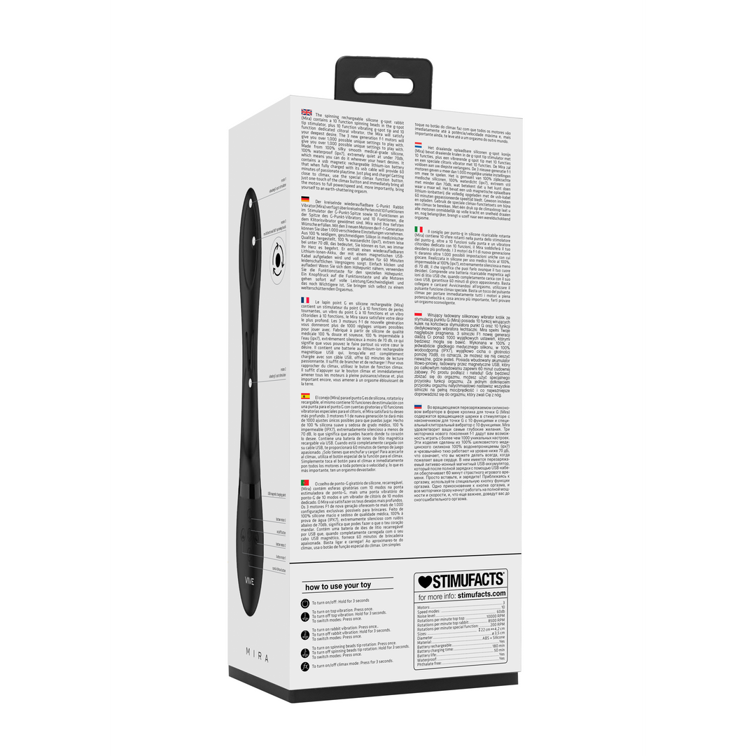 MIRA Spinning G-spot Rabbit Black | Luxury Rabbit Vibrator