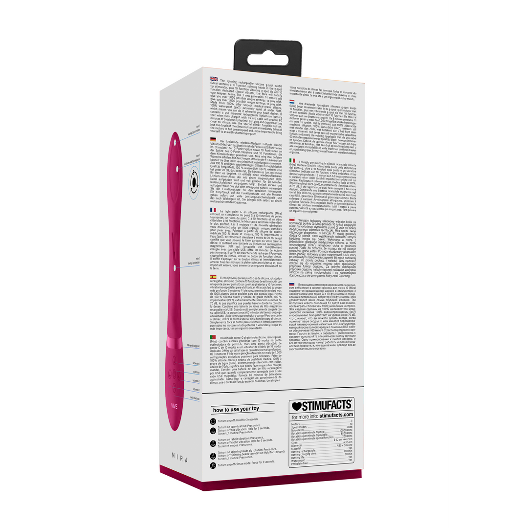 Mira Spinning G-spot Rabbit Pink | Luxury 10-function Vibrator