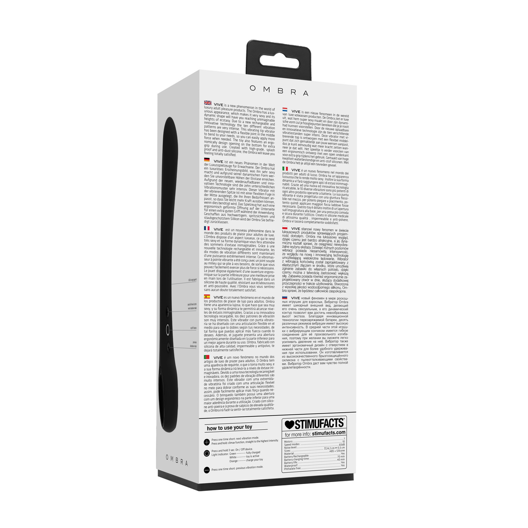 Ombra Buigzame Vibrator Zwart – Luxe, Flexibel & Oplaadbaar