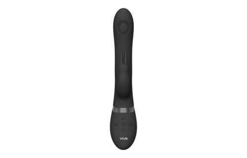 Rini - Pulse Wave  Vibrating Double Penetration Rabbit - Black