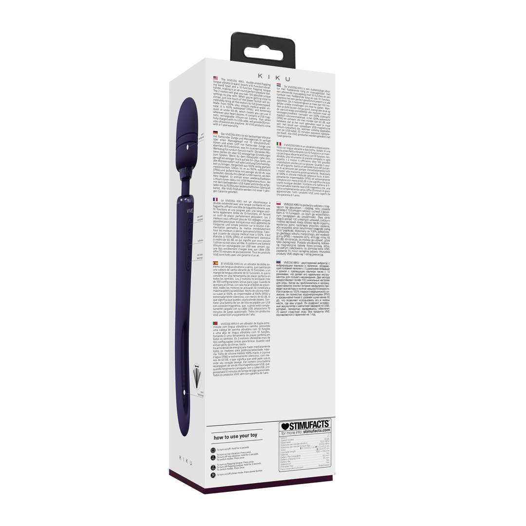 Kiku Dubbelzijdige Wand | Innovatieve G-Spot Flapper Paars