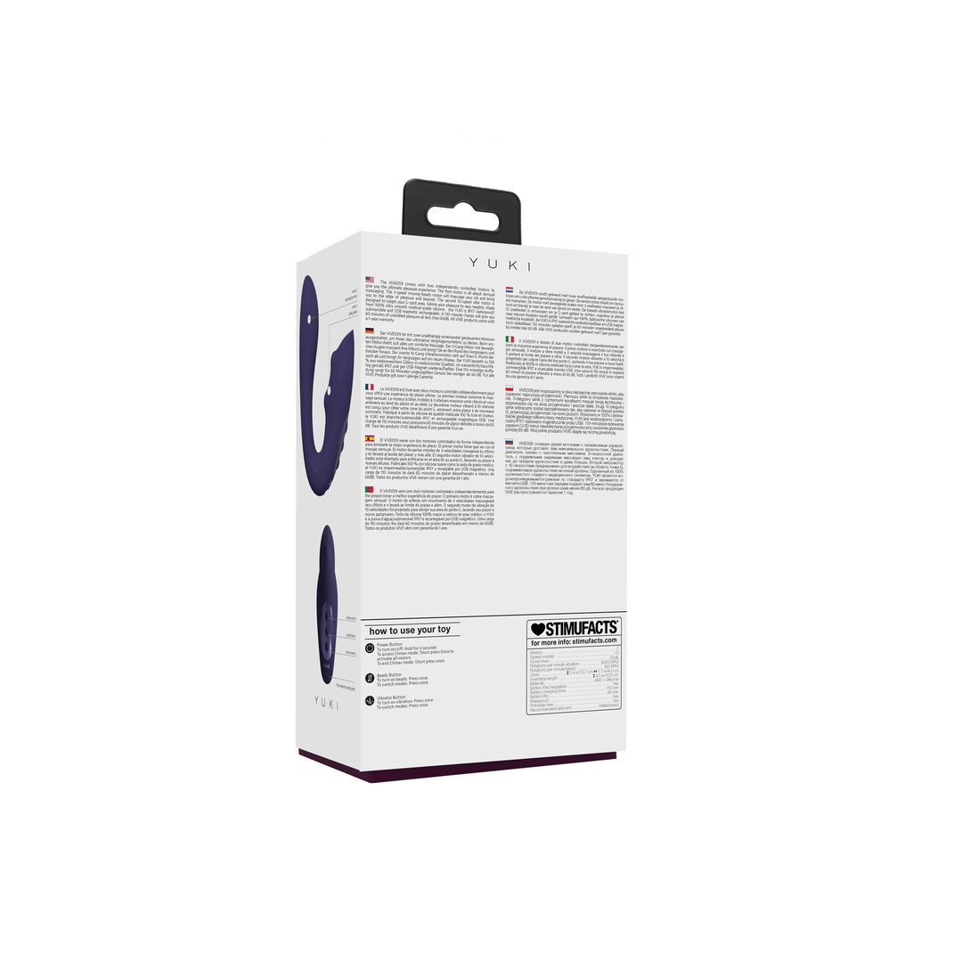 Yuki - Dual Motor G-Spot Vibrator with Massaging Beads - Purple