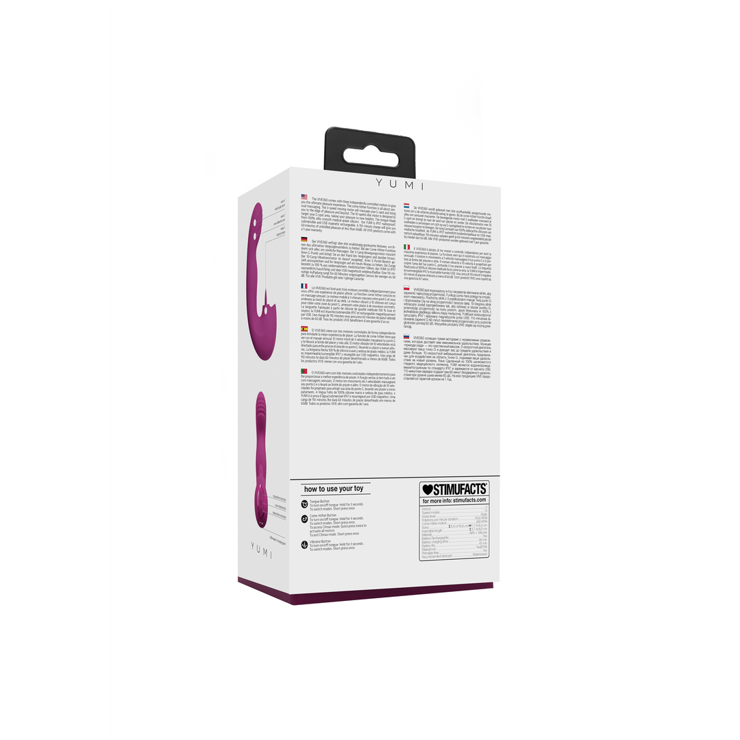 Yumi Triple Motor G-Spot Vibrator & Tongue Stimulator Pink