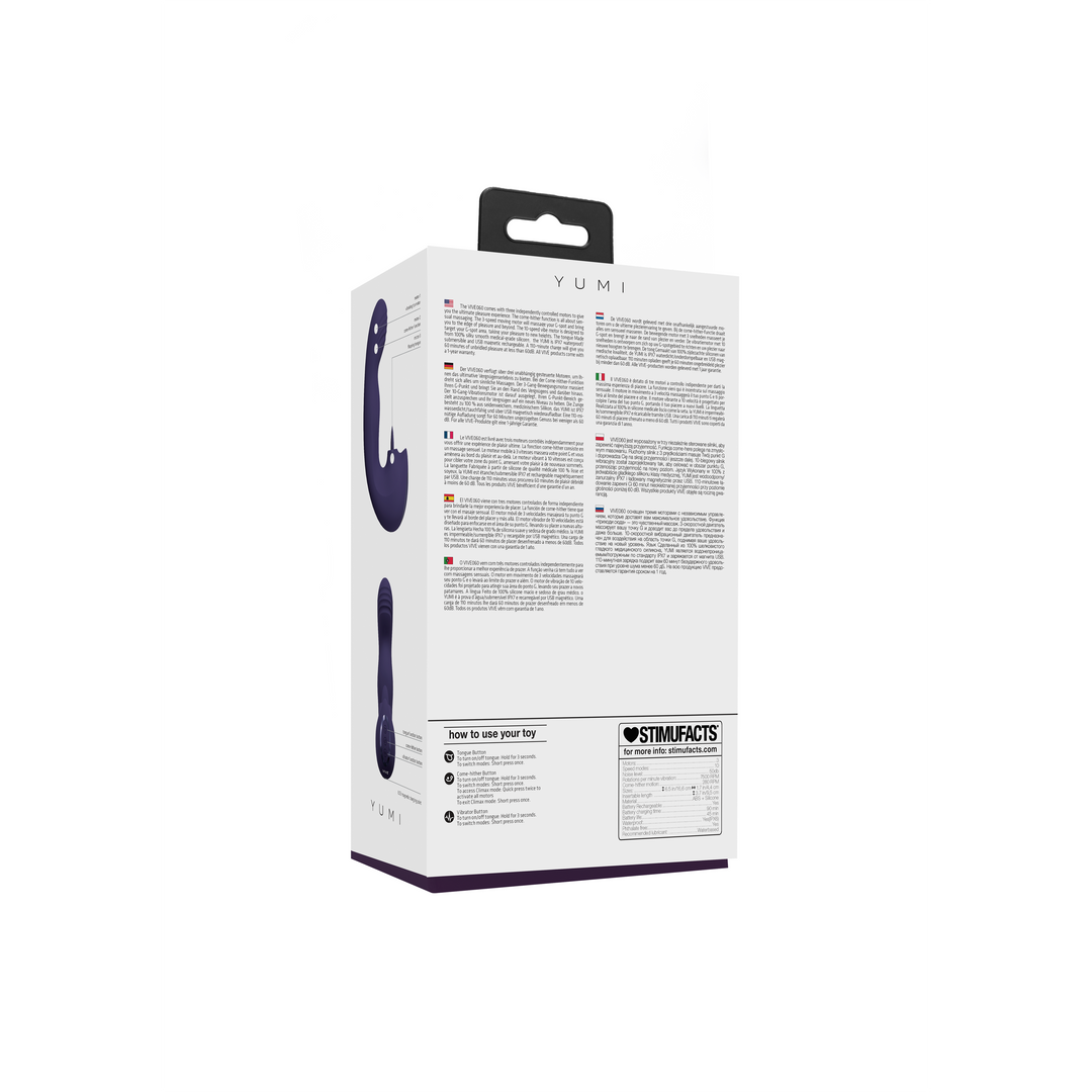 Yumi G-Spot Vibrator Purple - Triple Motor & Tongue Stimulator