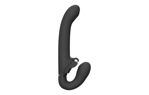 Satu - Pulse-Wave and Vibrating Strapless Strapon - Black