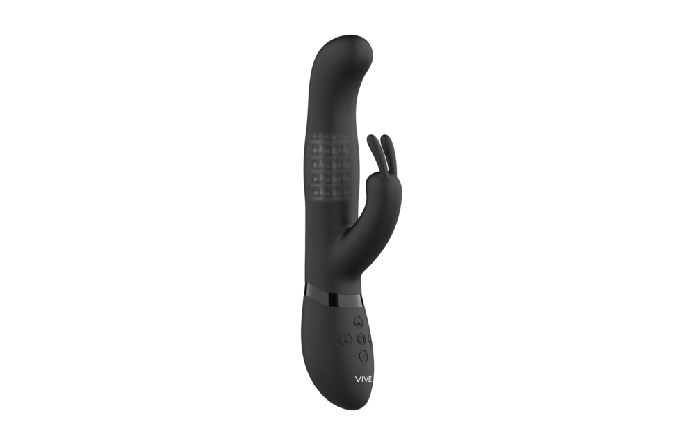 Izara Rabbit Vibrator Black – Rotating Beads & 10 Modes