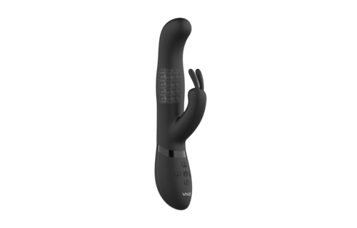 Izara Rabbit Vibrator Black – Rotating Beads & 10 Modes