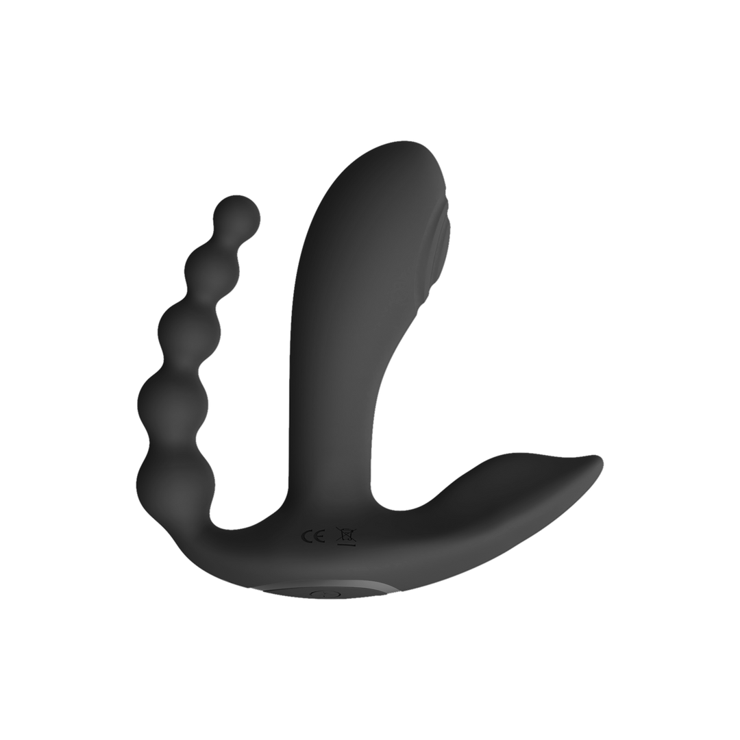 Kata - Pulse Wave Vibrating Double Penetration Vibrator - Black