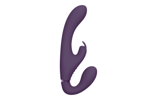Suki - Vibrating Strapless Strap-on Rabbit - Paars