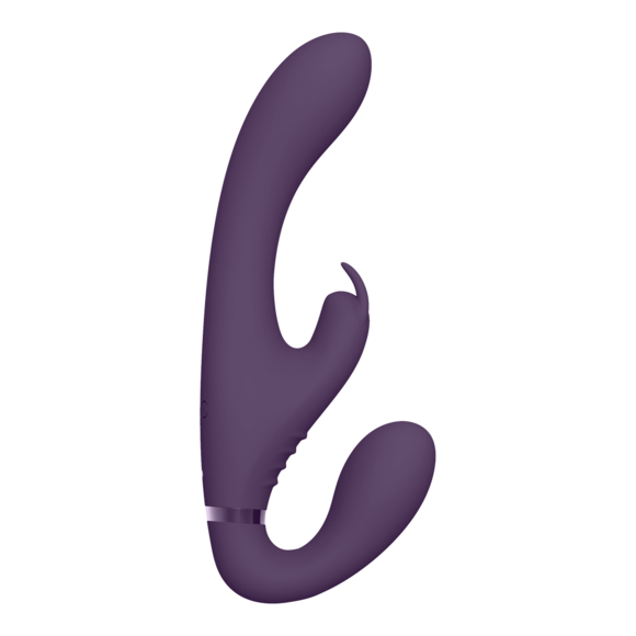 Suki - Vibrating Strapless Strap-on Rabbit - Paars