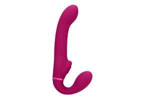 Ai - Dual Vibrating  Air Wave Tickler Strapless Strapon - Pink