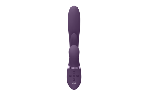 Kura - Thrusting G-Spot Vibrator with Flapping Tongue and Pulse Wave Stimulator - Lila