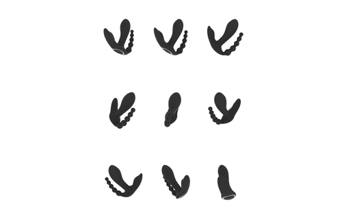 Kata - Pulse Wave  Vibrating Double Penetration Vibrator - Schwarz